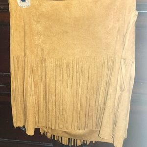 Tan faux suede mini